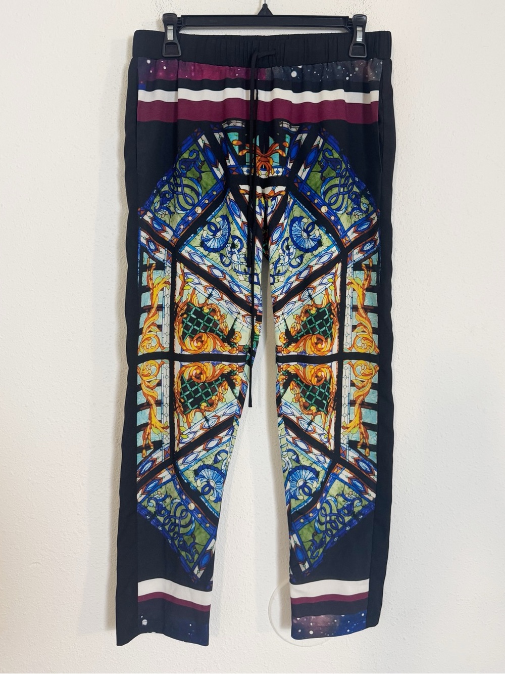 Clover canyon window pane satin pull on pants